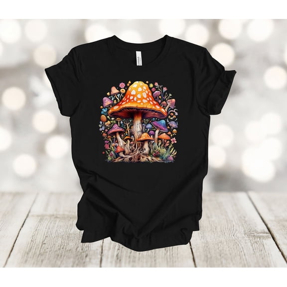 Simple Fit Hippie Shirt, Mushrooms, Psychedelic Mushrooms, Colorful Mushrooms, Soft Tee, Plus Sizes Available All Size S-5XL