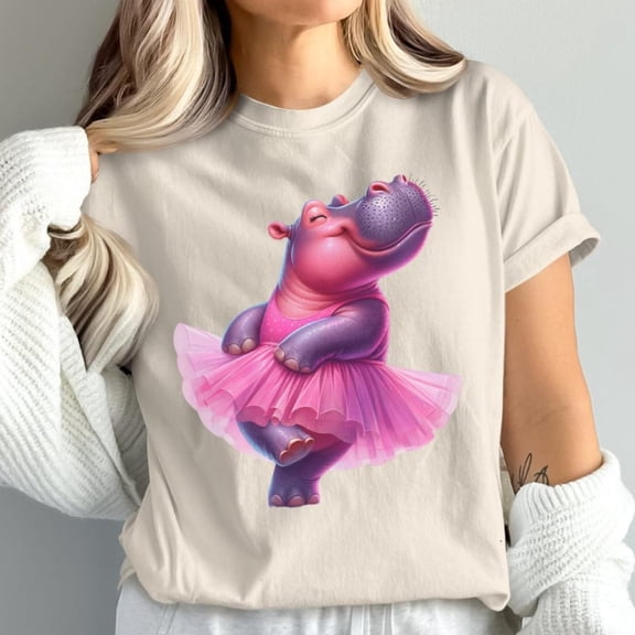 Simple Fit Hippo Shirt Women, Happy Hippo Tshirt, Hippos Make Me Happy Tee, Hippo, Hippopotamus T Shirt, Pink Dancing Hippo, Animal Shirts