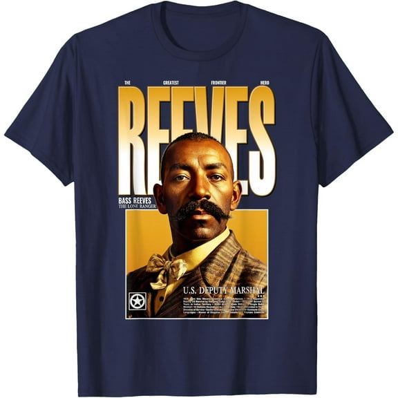 Simple Fit Historic Bass Reeves Black Cowboy Marshal American Hero T-Shirt All Size S-5Xl