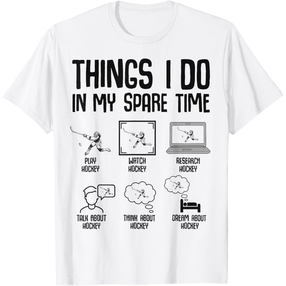 Simple Fit Hockey Things I Do In My Spare Time Ice Hockey Boys T-Shirt All Size S-5Xl