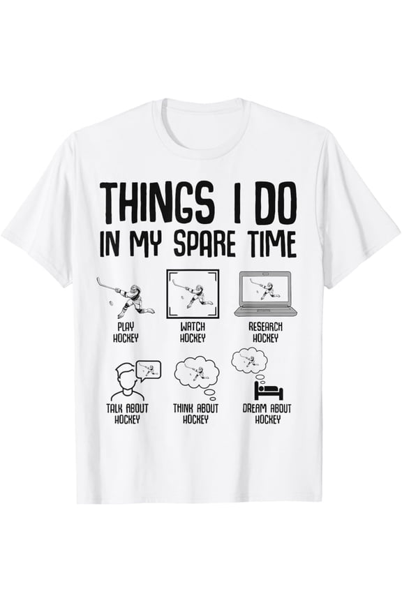 Hockey Things I Do In My Spare Time Ice Hockey Boys T-Shirt All Size S-5Xl