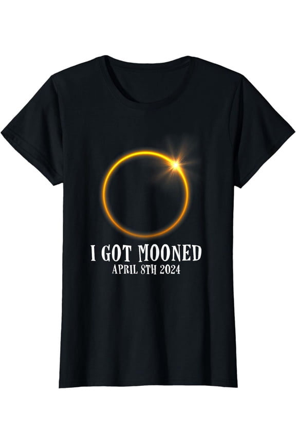 Simple Fit I Got Mooned 4.08.24 Total Solar Eclipse 2024 Ladies' Crewneck T-Shirt All Size S-5XL