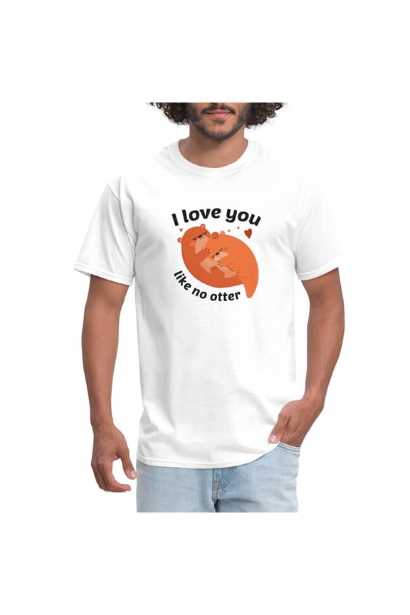Simple Fit I Love You Like No Otter Cute Otter Couple Love Gift Men'S T-Shirt