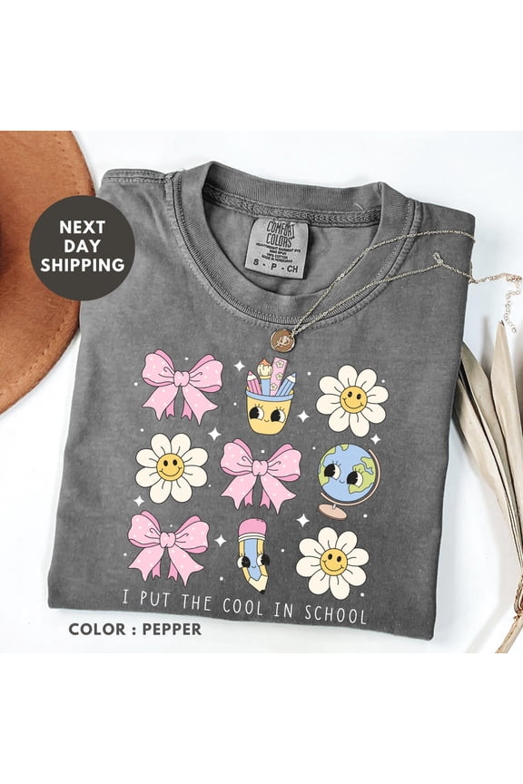 I Put The Cool In School Shirt, Teacher Shirt, School Coquette Shirt, Floral School Shirt, Student Shirt