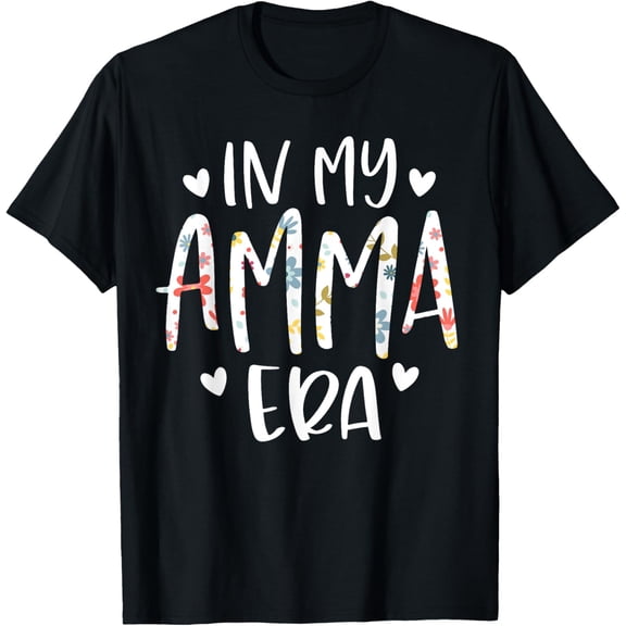 Simple Fit In My Amma Era Flower Letter Floral Cute Gifts For Amma T-Shirt