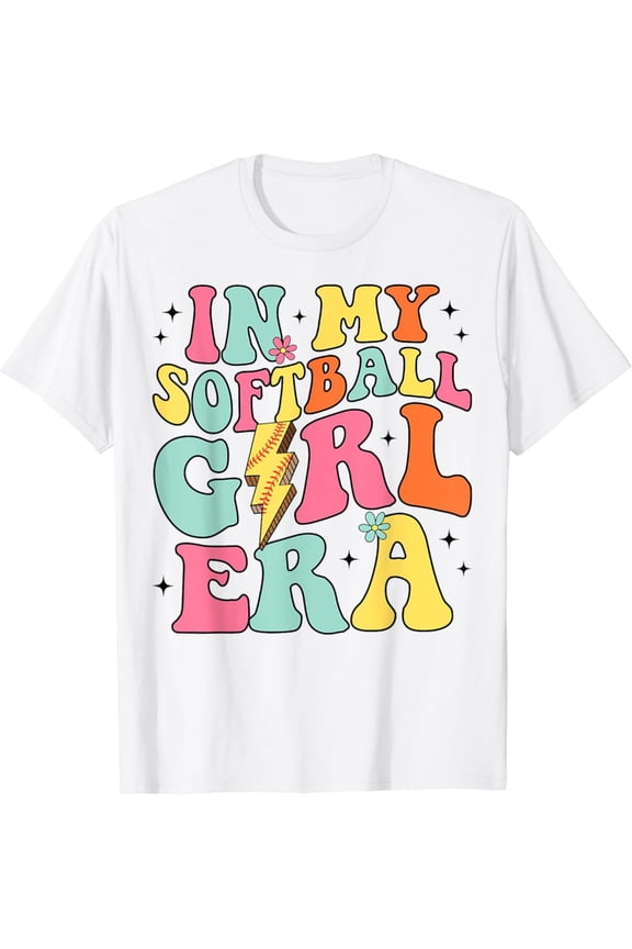 In My Softball Girl Era Retro Groovy Softball Girl T-Shirt All Size S-5Xl