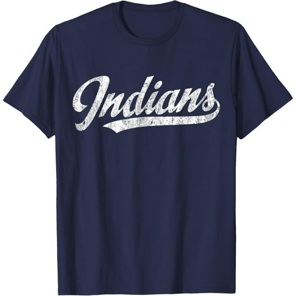 Simple Fit Indians T Shirt Vintage Sports Name Tee Design T-Shirt All Size S-5Xl