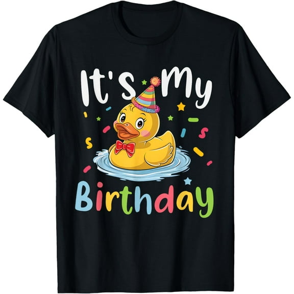 Simple Fit It'S My Birthday Duck Boy Girl Bday Yellow Rubber Duck Party T-Shirt