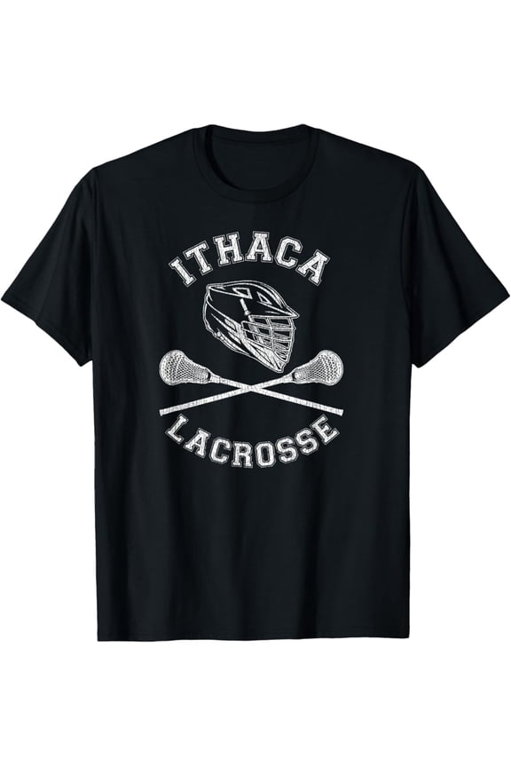 Ithaca Lacrosse Vintage Distressed Retro Lax T-Shirt All Size S-5Xl