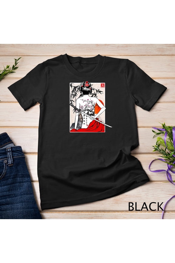 Japanese Samurai Culture Scenery Vintage Sakura Cherry Gift Unisex T-Shirt Gift For Him/Her Gift For Him/Her Gift For Him/Her