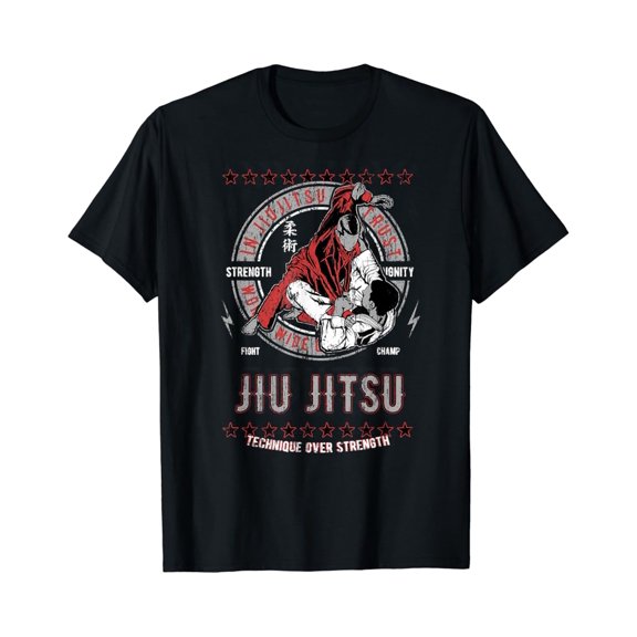 Simple Fit Jiu Jitsu Champ - Technique Over Strength, Ju Jutsu BJJ T-Shirt All Size S-5XL