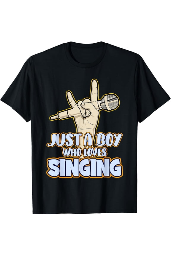 Just A Boy Who Loves Singing Lead Singer Gift Singing T-Shirt Gift For Him/Her