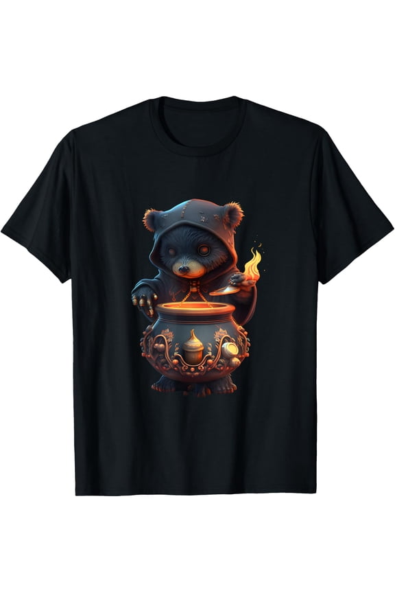 Kawaii Pastel Goth Cute Creepy Witchy Bear T-Shirt