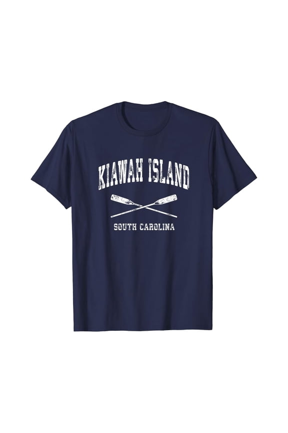 Kiawah Island South Carolina Vintage Nautical Crossed Oars T-Shirt All Size S-5XL