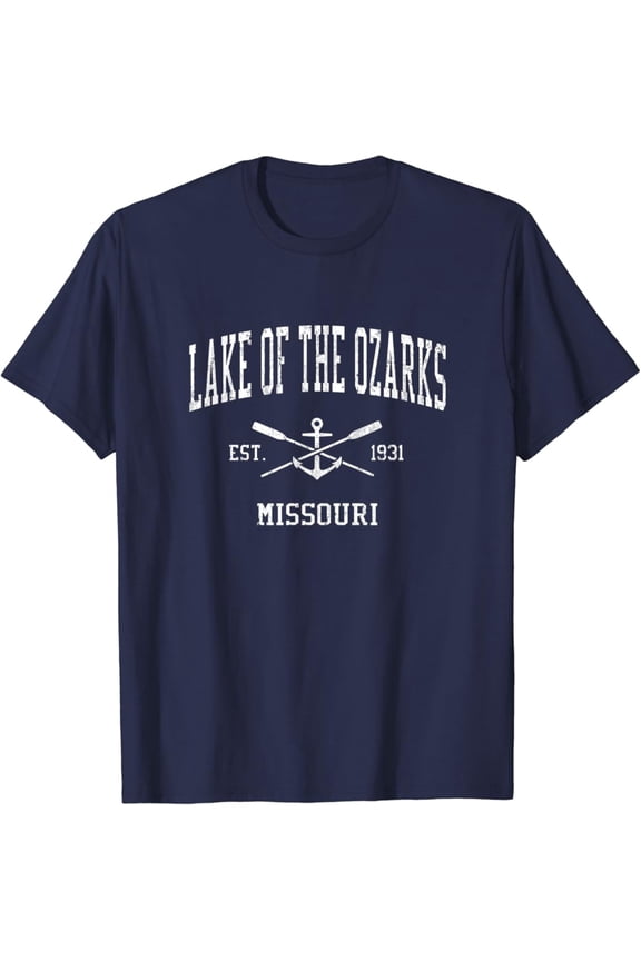 Lake Of The Ozarks Mo Vintage Crossed Oars & Boat Anchor Spo T-Shirt All Size S-5XL
