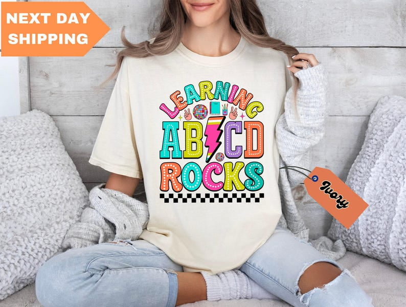 Simple Fit Learning Abcd Rocks Shirt, Teacher Shirt, Back To School ...