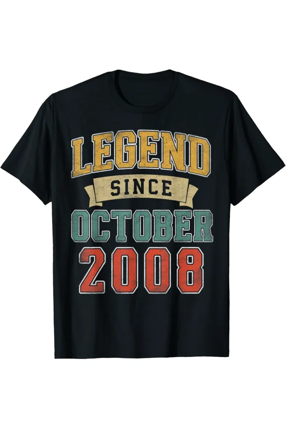 Legend October 2008 17th Birthday Boy Girl 17 Year Old T-Shirt All Size S-5XL