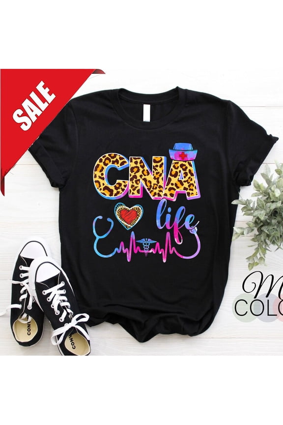 Leopard Tie Dye Cna Life Stethoscope Leopard Nurse Week T-Shirt S-5Xl Gift For Him/Her