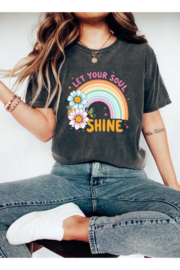 Let Your Soul Shine Retro Self Love Shirt, Motivational Shirt, Positivity Shirt, Inspirational Shirt, Affirmation Tee