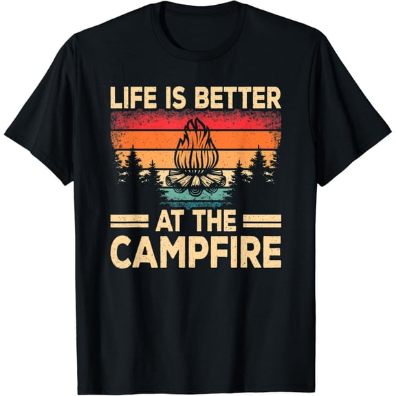 Simple Fit Life Is Better At The Campfire Camper Outdoorlife Camping T-Shirt