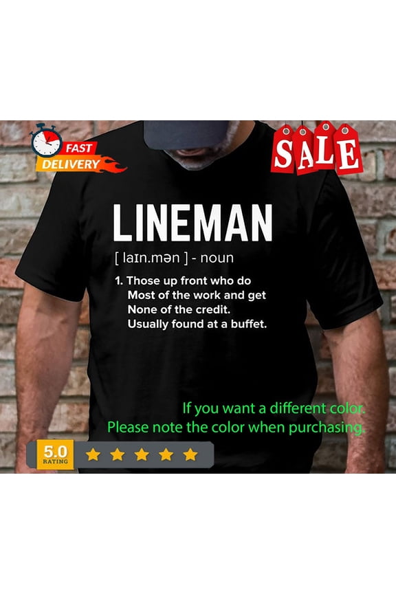 Lineman Shirt, Lineman Definition T-Shirt, Football Lineman Tshirt, Lin... Gift For Him/Her Gift For Him/Her