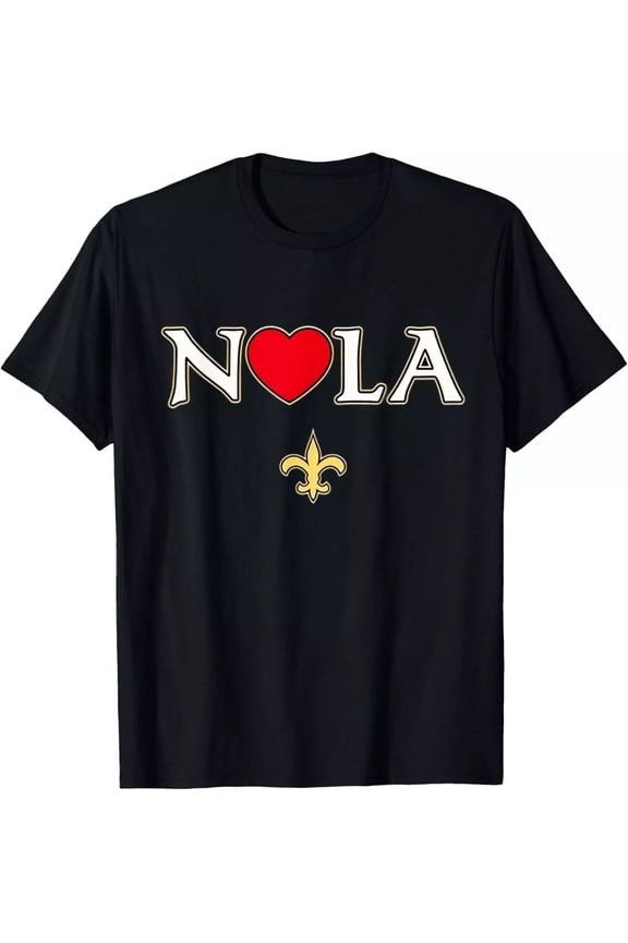 Love Nola New Orleans Fleur De Lis Heart Nola T-Shirt Hoodie Gift For Him/Her Gift For Him/Her