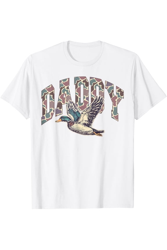 Mallard Duck Hunting Dad Retro Camouflage Daddy Father'S Day T-Shirt