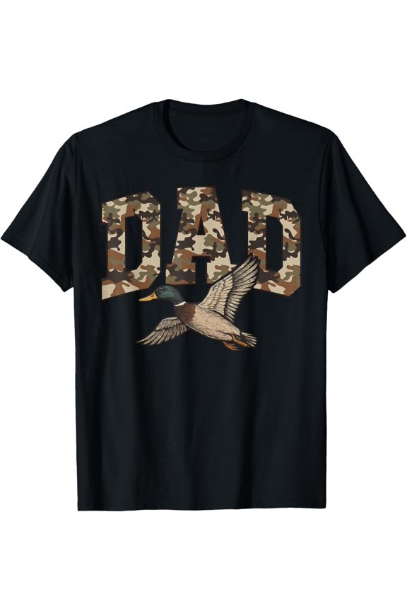 Mallard Duck Hunting Dad Retro Camouflage Daddy Father'S Day T-Shirt