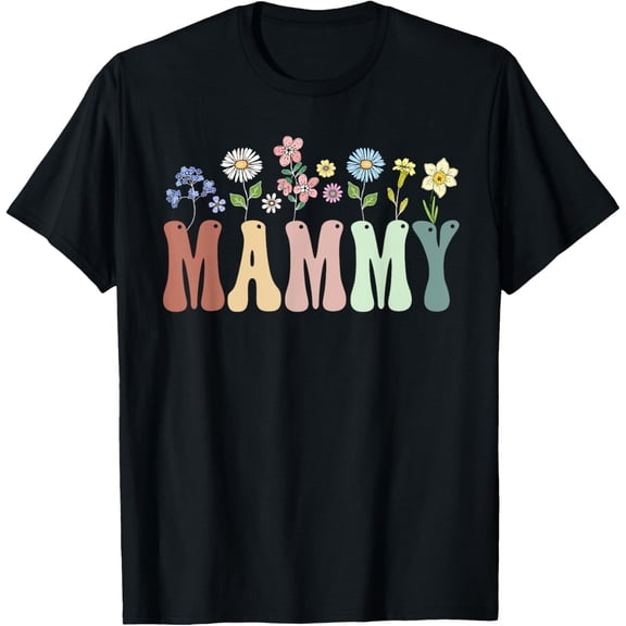 Simple Fit Mammy Gifts Women Wildflower Floral Design Mammy T-Shirt