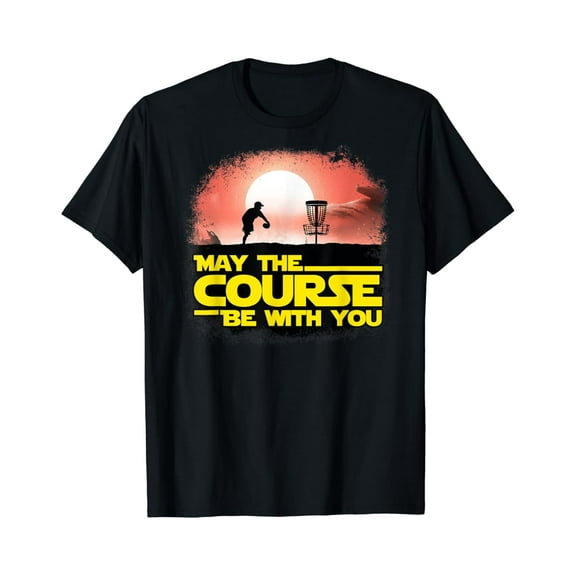 Simple Fit May The Course Be With You - Golf Gifts - Disc Golf T-Shirt All Size S-5Xl