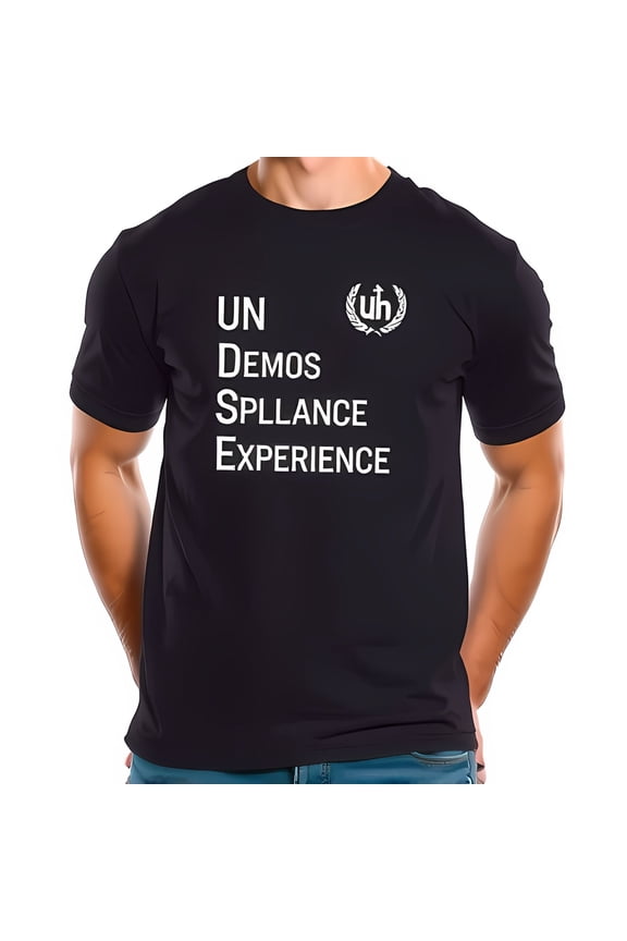 Men'S Dark Short-Sleeve T-Shirt With 'Un Demos Spllance -All-Cotton All Size S-5Xl