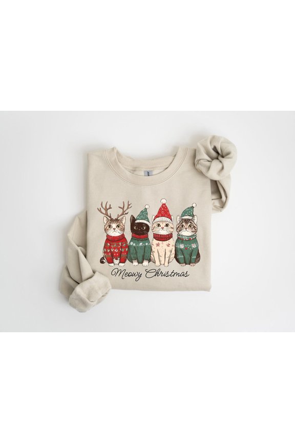 Meowy Happy Holidays Catmas Sweatshirt, Happy Cat Year Shirt, Happy Holidays Cat Shirt, Cat Happy Holidays Sweatshirt, Cats Tee, Cat Lover Happy Holidays Shirt All Size S-5Xl