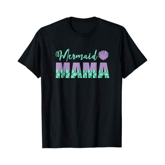 Simple Fit Mermaid Mama Girls & Womens T-Shirt, Cute Seashell Design