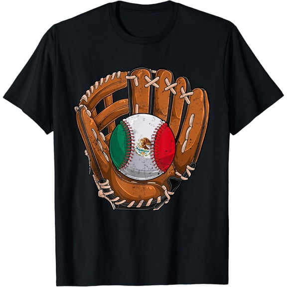 Simple Fit Mexico Flag Baseball Ball Softball Mexican Sport Player T-Shirt All Size S-5Xl