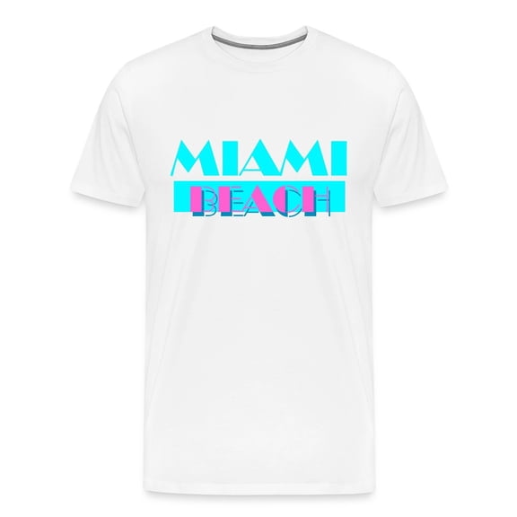 Simple Fit Miami Beach Vintage Lettering Men'S T-Shirt