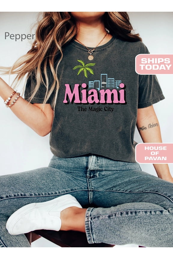 Miami Florida Shirt, Vintage Inspired Tshirts, Florida Graphic Tee, Retro Tee Shirt, , Sunshine State, Vintage, Magic City