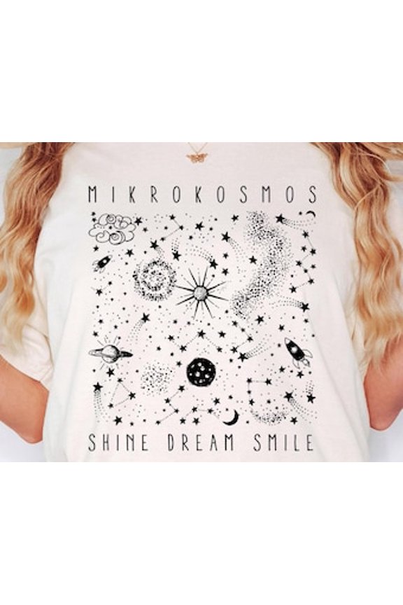 ® Mikrokosmos Graphic Shirt, Shine Dream Smile Tee, Twinkling Starlight Shirt, Space Shirt, Celestial Shirt, Mikrokosmos Shirt
