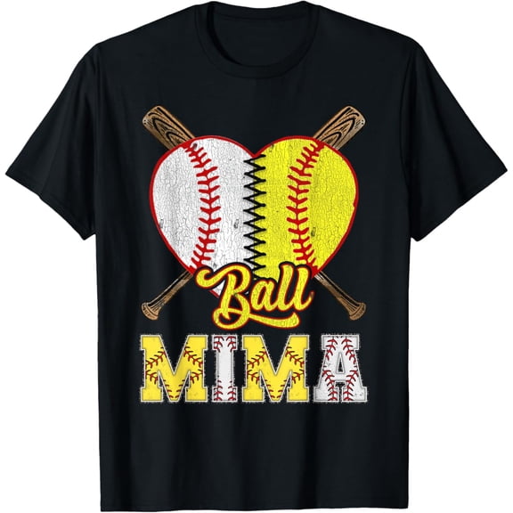 Simple Fit Mima Of Both Ball Mima Half Baseball Softball T-Shirt All Size S-5Xl