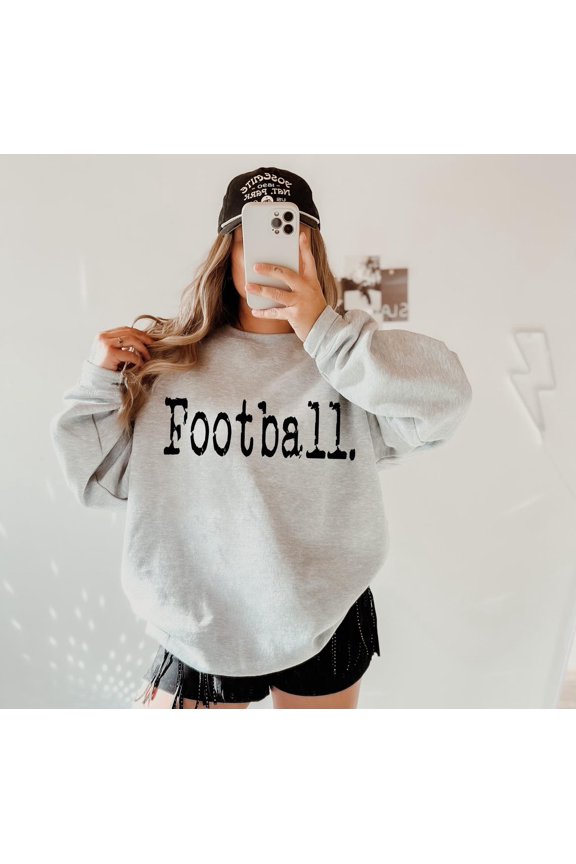 Minimalist Football Sweatshirt, Football Mom Crewneck, Game Day Sweatshirt, Cute Football Shirt, Cozy Fall Team Apparel Sporty Pullover Gift All Size S-5XL