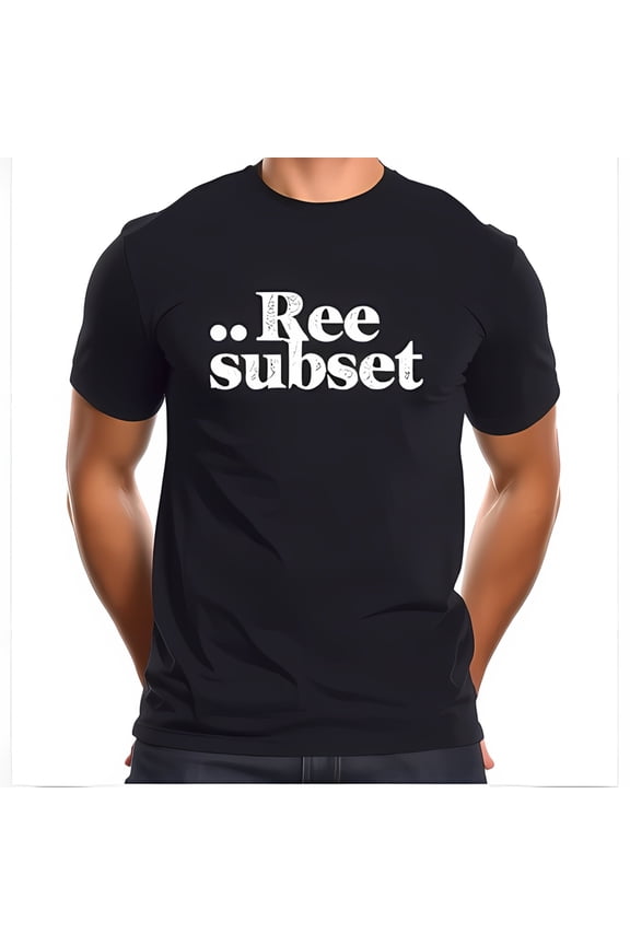 Minimalist Short Sleeve T-Shirt With ' Ree Subset' Print Casual -All-Cotton All Size S-5Xl