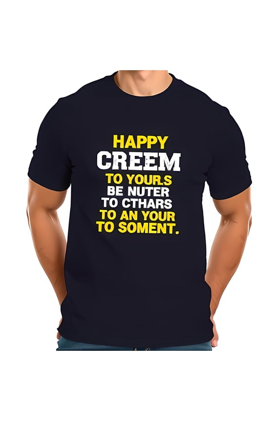 Misspelled Birthday T-Shirt For Men - Navy Blue Cotton Short Sleeve-All-Cotton All Size S-5Xl