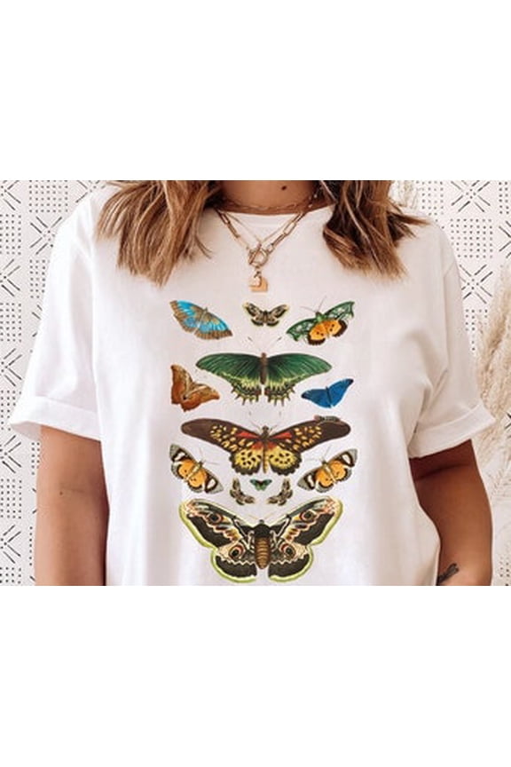 Moth Shirt, Cottagecore Shirt, Bug Shirt, Aesthetic Shirt Insect Shirt Moth Tees Cottage Core Shirt Goblincore Clothing Dark Academia Shirt