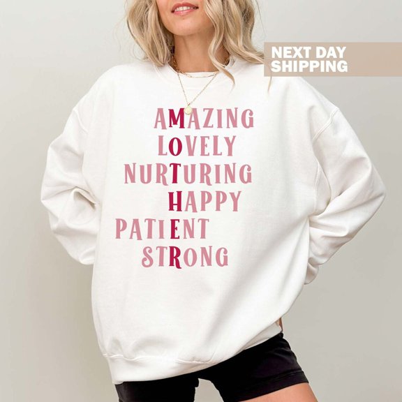 Simple Fit Mother Acrostic Sweatshirt, Christian Mother Shirt, Amazing Lovely Happy Patient Strong Shirt, Mom Sweatshirt, Mothers Day Gift, Mama Sweatshirt All Size S-5XL