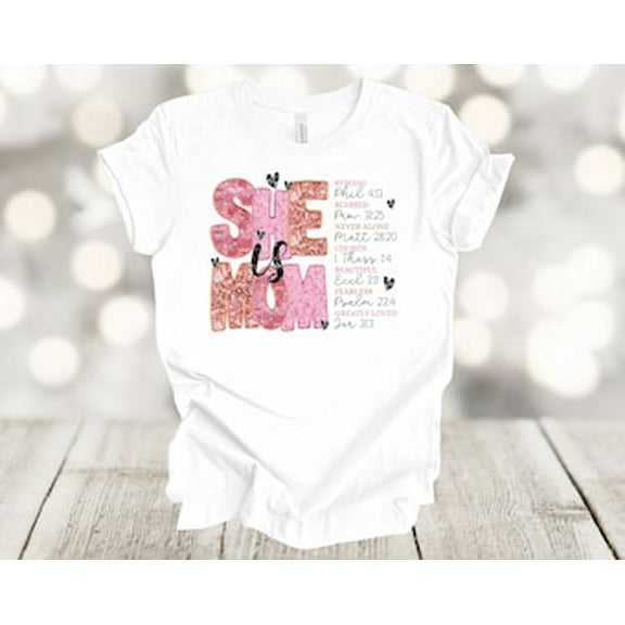 Simple Fit Mother's Gift, She Is Mom, Christian Bible Verse, Soft Unisex Tee, Plus Size Plus Size Available All Size S-5XL