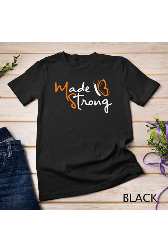 Multiple Sclerosis Awareness Orange Ribbon Butterfly Unisex T-Shirt Gift For Him/Her Gift For Him/Her