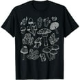 thumbnail image 1 of Simple Fit Mushroom Fungi Crystals Cottagecore Goth Witchy Mycology T-Shirt, 1 of 5