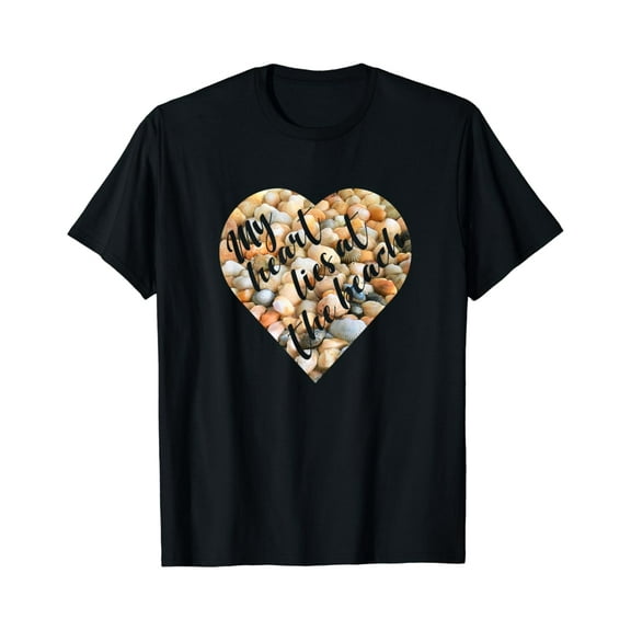 Simple Fit My Heart Lies At The Beach! Seashell T-Shirt