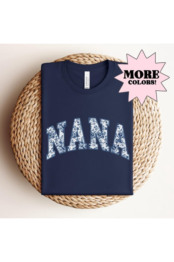 Nana Shirt, Blue Toile Nana Shirt, Grandma Gift, Nana Gift, Gift for Nana, Mothers Day Gift, Grandma Gift, Grandmother Gift, Granny Gift