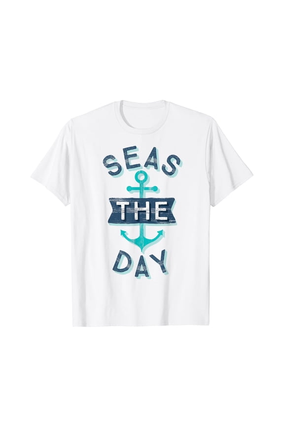 Nautical Bachelorette Party Sailing Gift Seas The Day Anchor T-Shirt All Size S-5XL