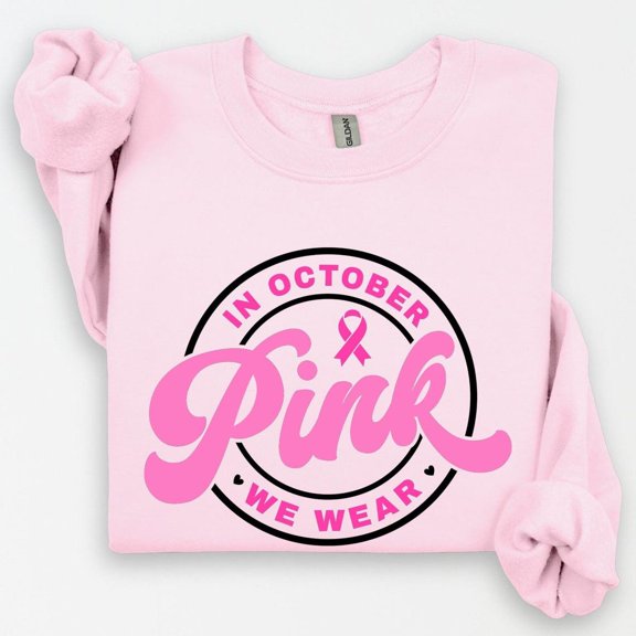 Simple Fit In October we Wear Pink Sweatshirt, Shirt,I'm A Survivor Shirt,Team Cancer Shirt,Motivational T Shirt,Cancer Awareness Shirt All Size S-5XL